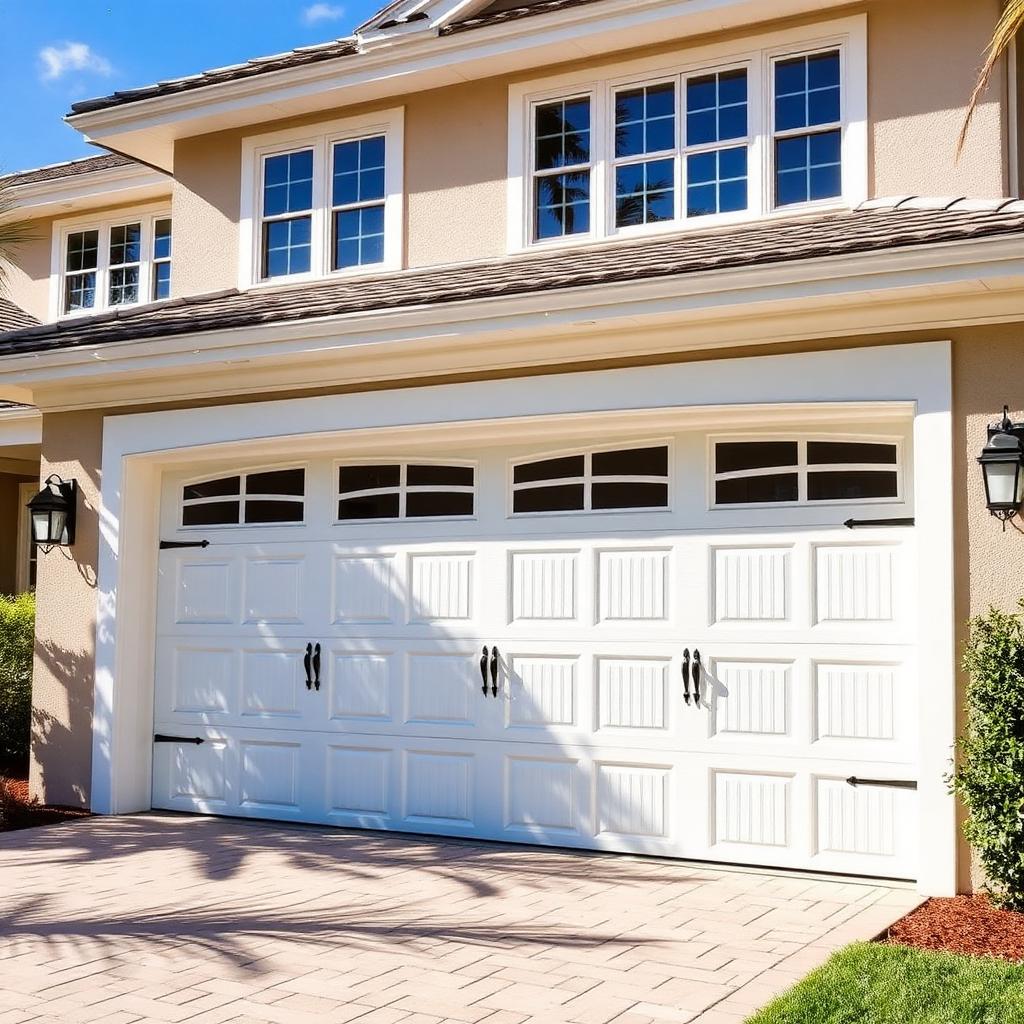 Carriage-style garage door installation in Port Richey
